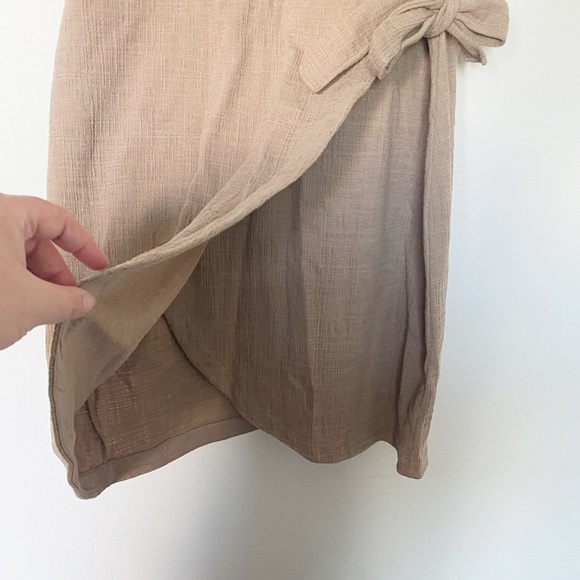 Madewell Texture & Thread Crosshatch Side-Tie Mini Dress Neutral Summer Medium - Picture 6 of 10